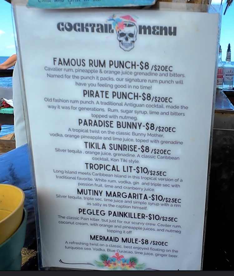 Kon Tiki Bar Prices